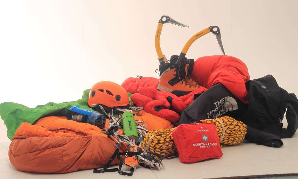 everything for a winter climbing trip