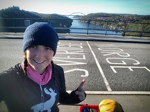 Sophie crossing from Norway to Sweden