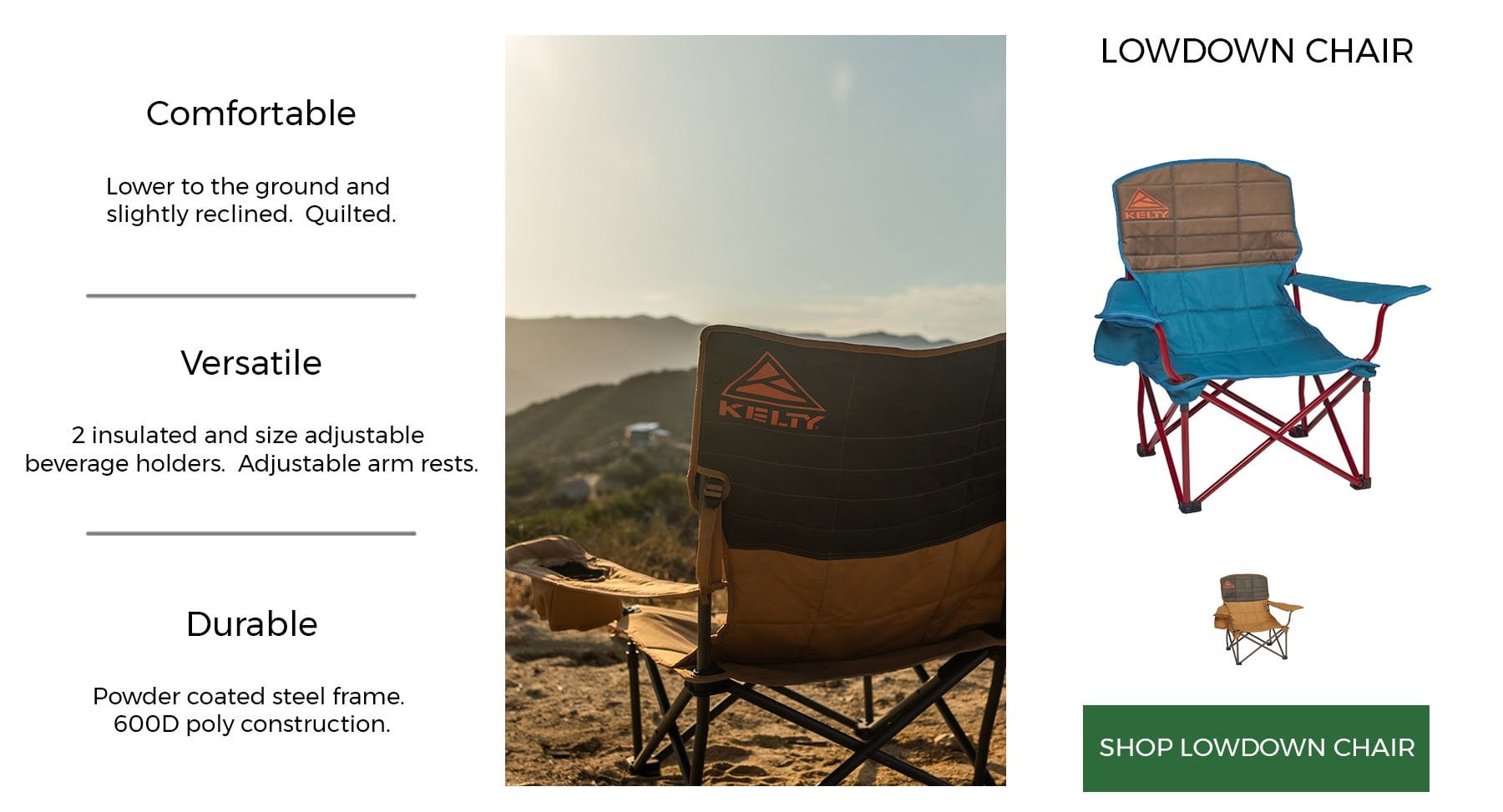 kelty lowdown chair with ld mountain centre