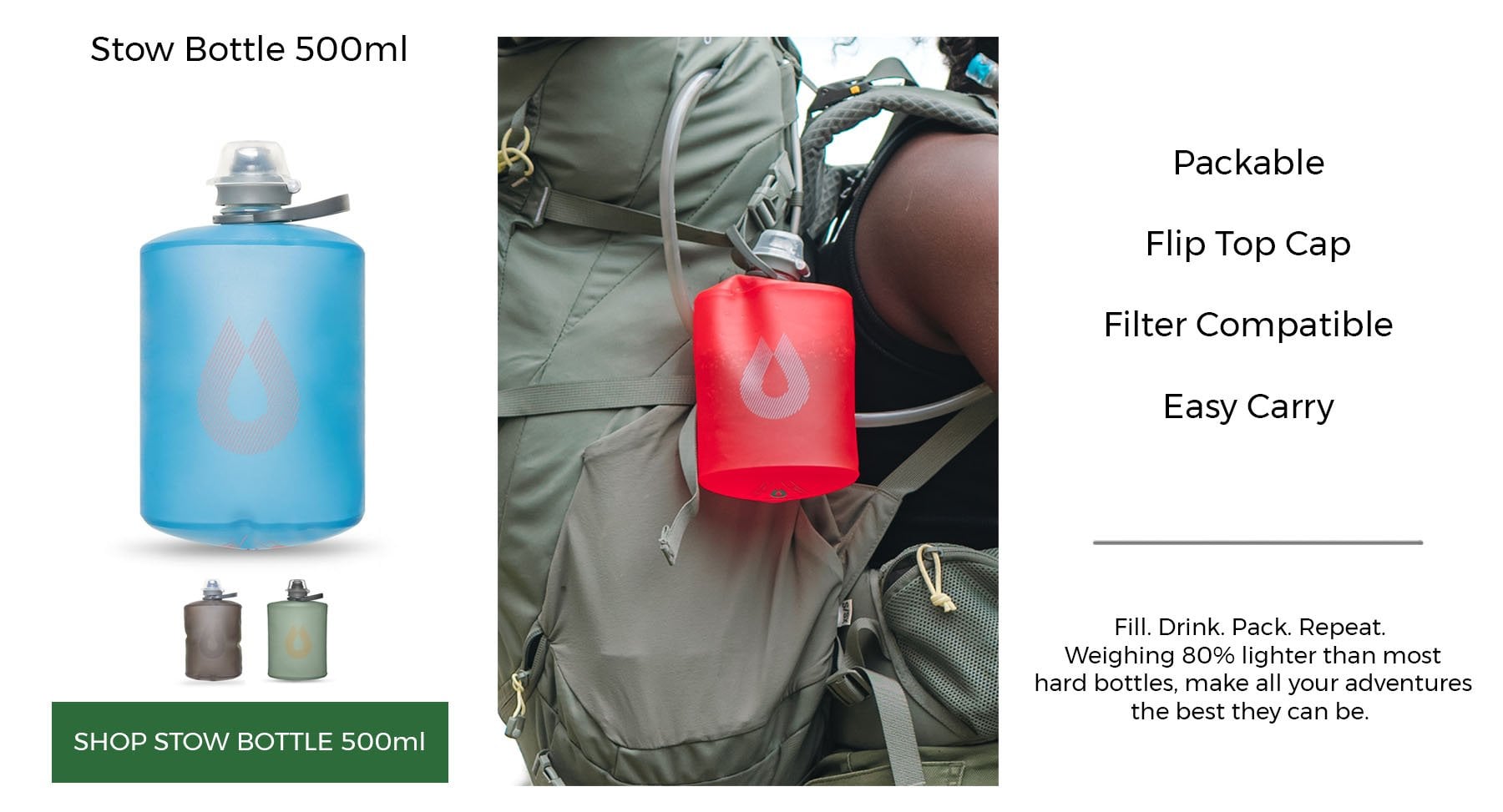 hydrapak stow bottle 500ml | LD Mountain centre