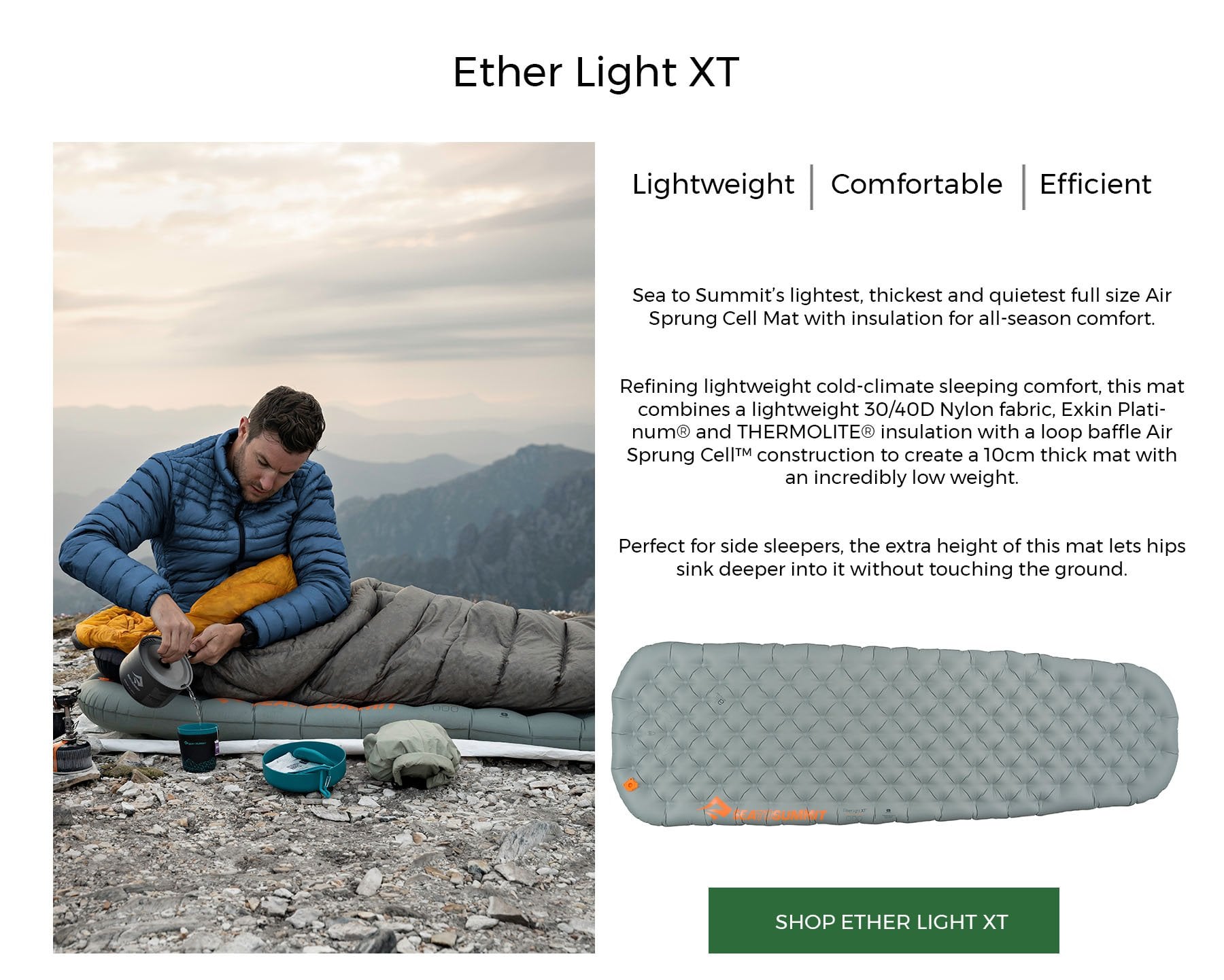 sea to summit ether light xt from ld mountain centre