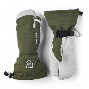 Army Leather Heli Ski 3 Finger Glove