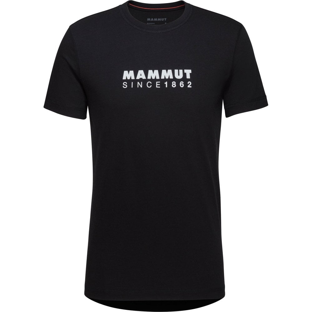 Mammut Core T-Shirt Herren – Logo Print, Schwarz, Größe S, Aus Recyceltem Polyester & Bio-Baumwolle