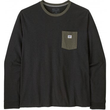 Mens L/S Shop Sticker Pocket Responsibili-Tee