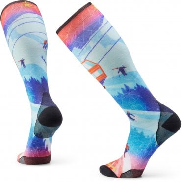 Mens Ski Zero Cushion Ski Day Print OTC Socks